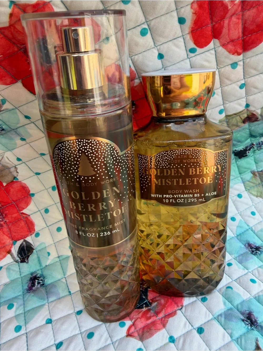Bath & Body Works Golden Berry Mistletoe Body Wash & Fragrance Mist - New!